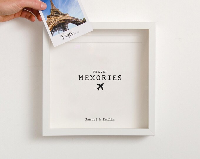 Personalized Travel Memory Box Frame | Keepsake Souvenir Display