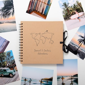 Adventures Scrapbook Travel Photo Memory Book Personalised Travels Scrapbook Holiday Photo Album Book Travel Ticket Book Birthday Gift Idea