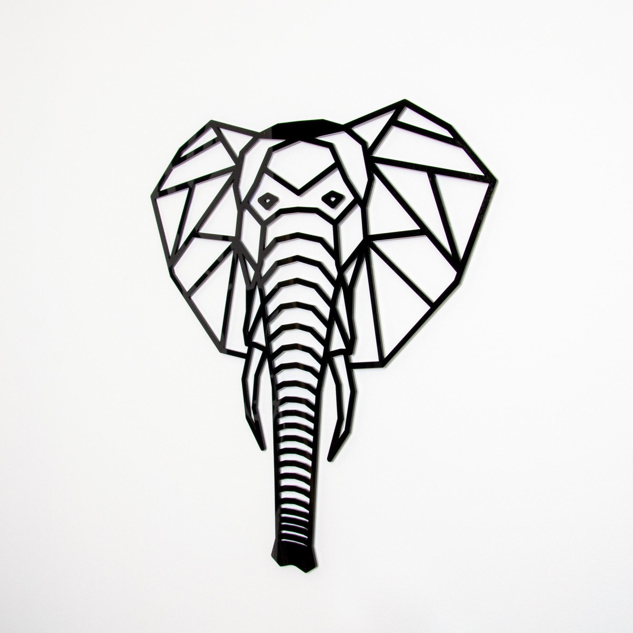 Geometric Elephant Head Wall Art Sign Home Decor Wall Design Etsy