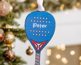 Personalised Padel Racquet Christmas Decoration: 2025 Gift for Padel Lovers