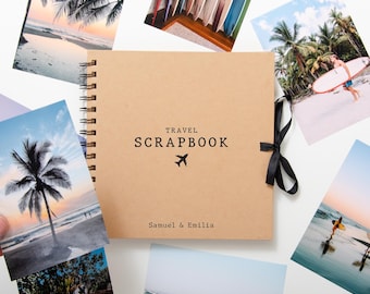 Personalised Travel Adventures Scrapbook | Photo & Ticket Memory Book Keepsake