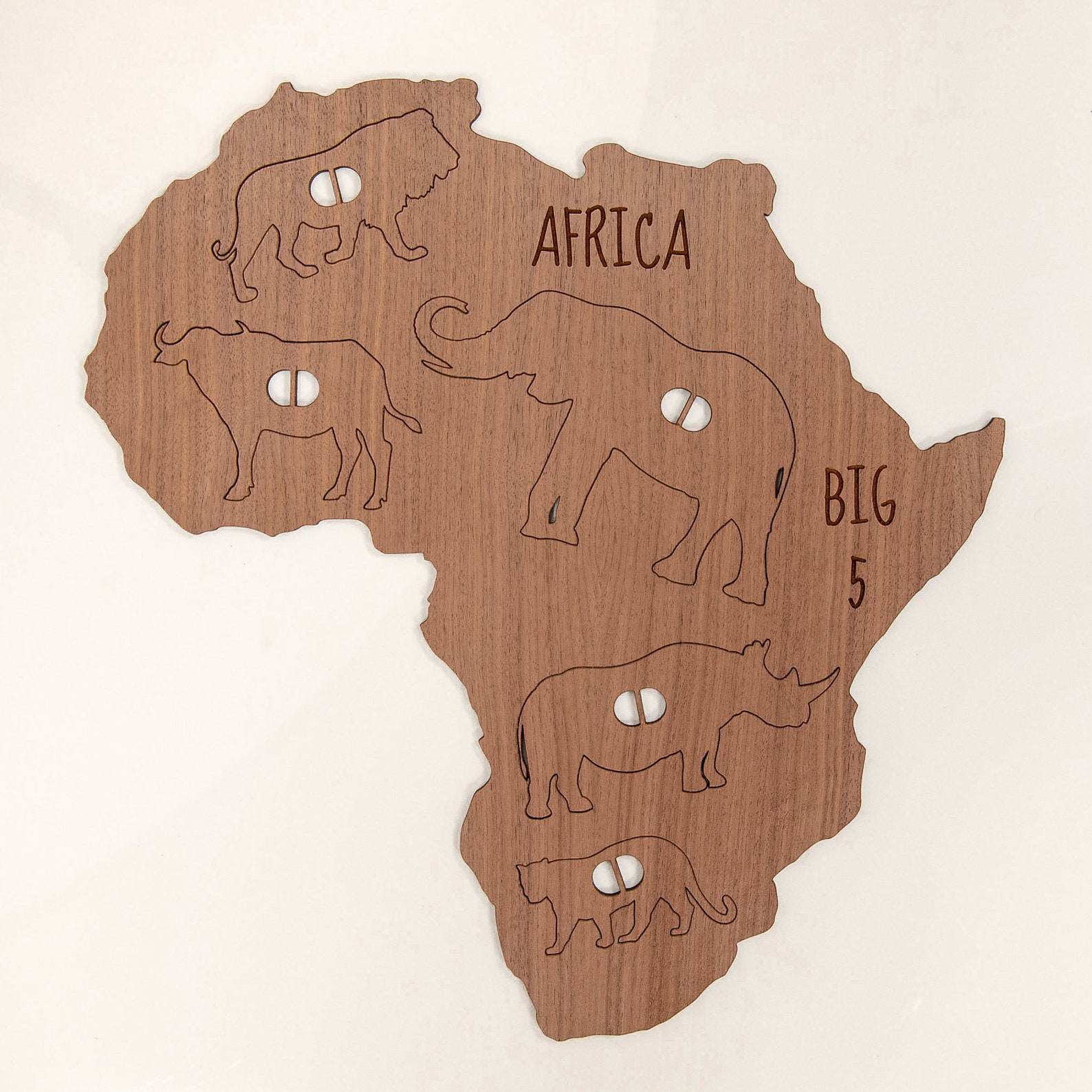 Personalisierte Big Five Tier Afrika Karte für Kinder Spiel | Etsy