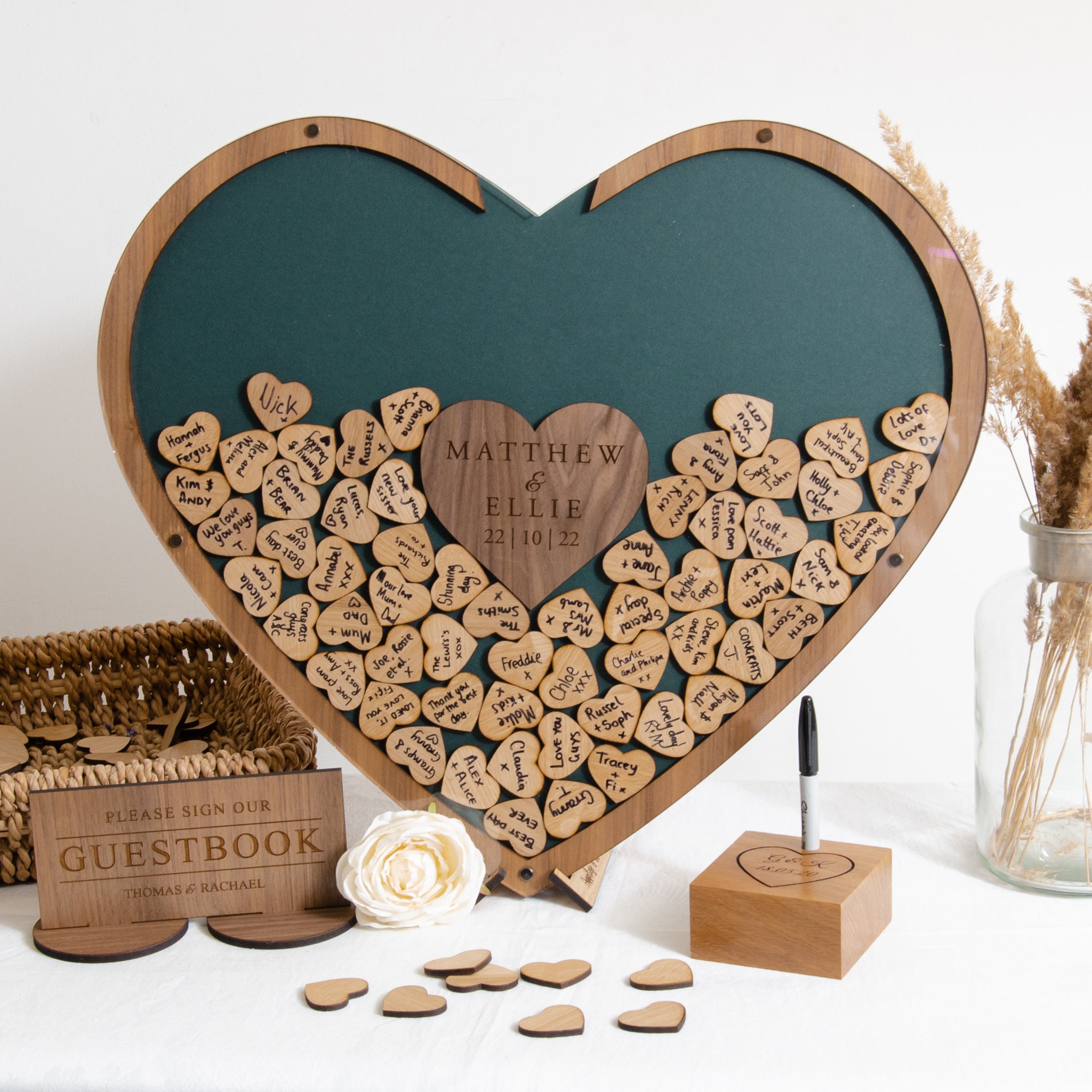 Wooden Hearts for Crafts - for Guest Book - Small Wooden Hearts - Wood  Tokens - Cutout Hearts - Wood Hearts for Crafts 50 Pieces (Rustic Hearts)