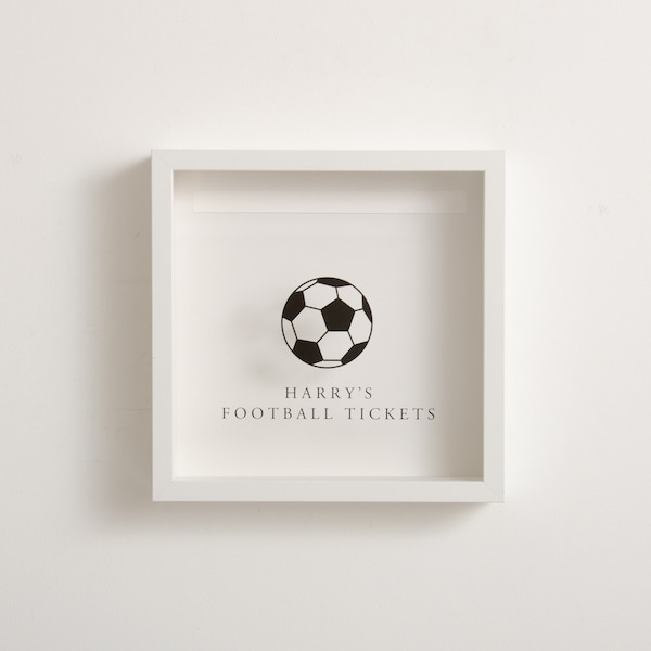 Billets de football Boîte à mémoire Billet de mémoire de football personnalisé Collection de cadres photo Souvenirs de voyages Cadeau pour lui pour les papas Football