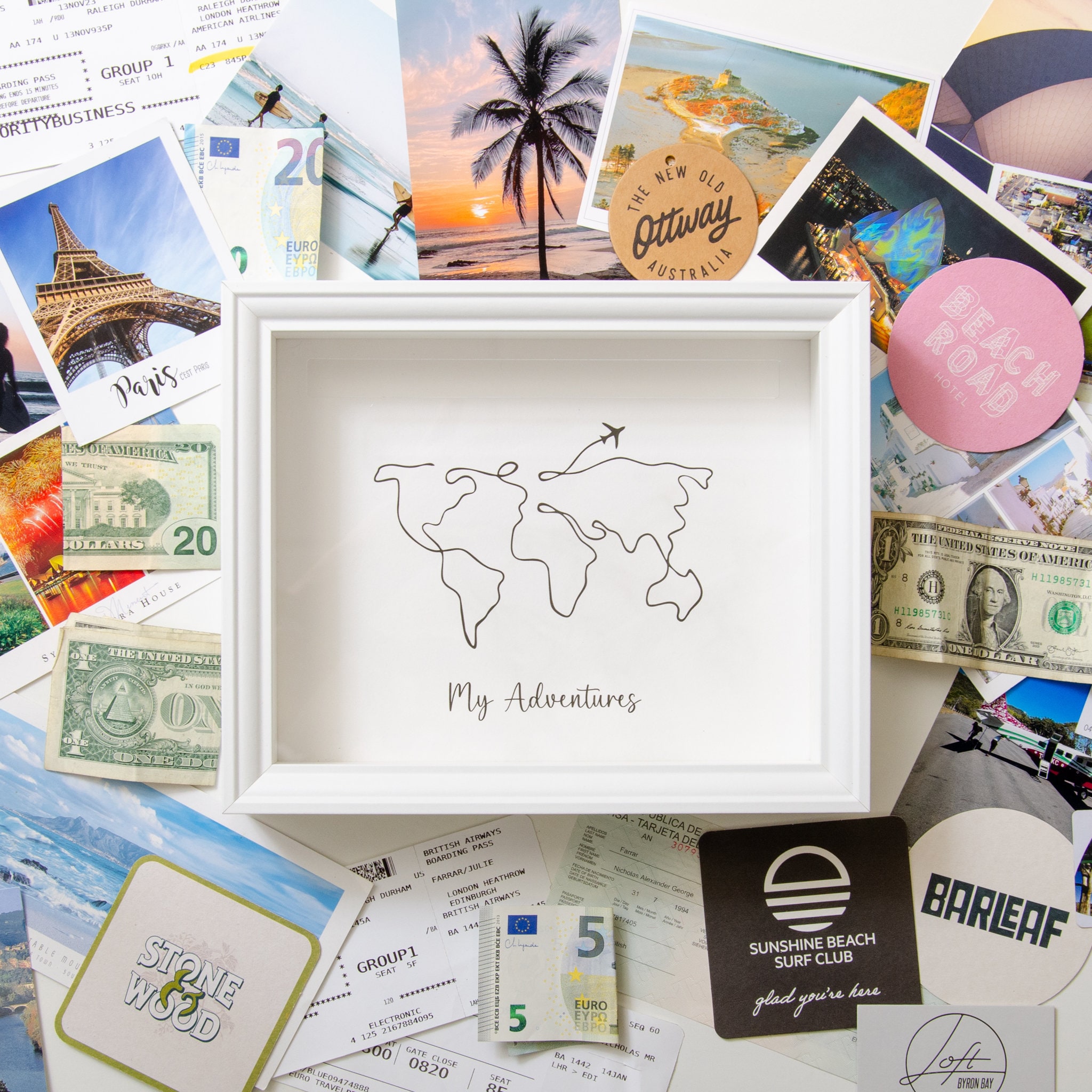 MUXIUNT Adventure Archive Travel Memory Keepsake Life In A Box Frame