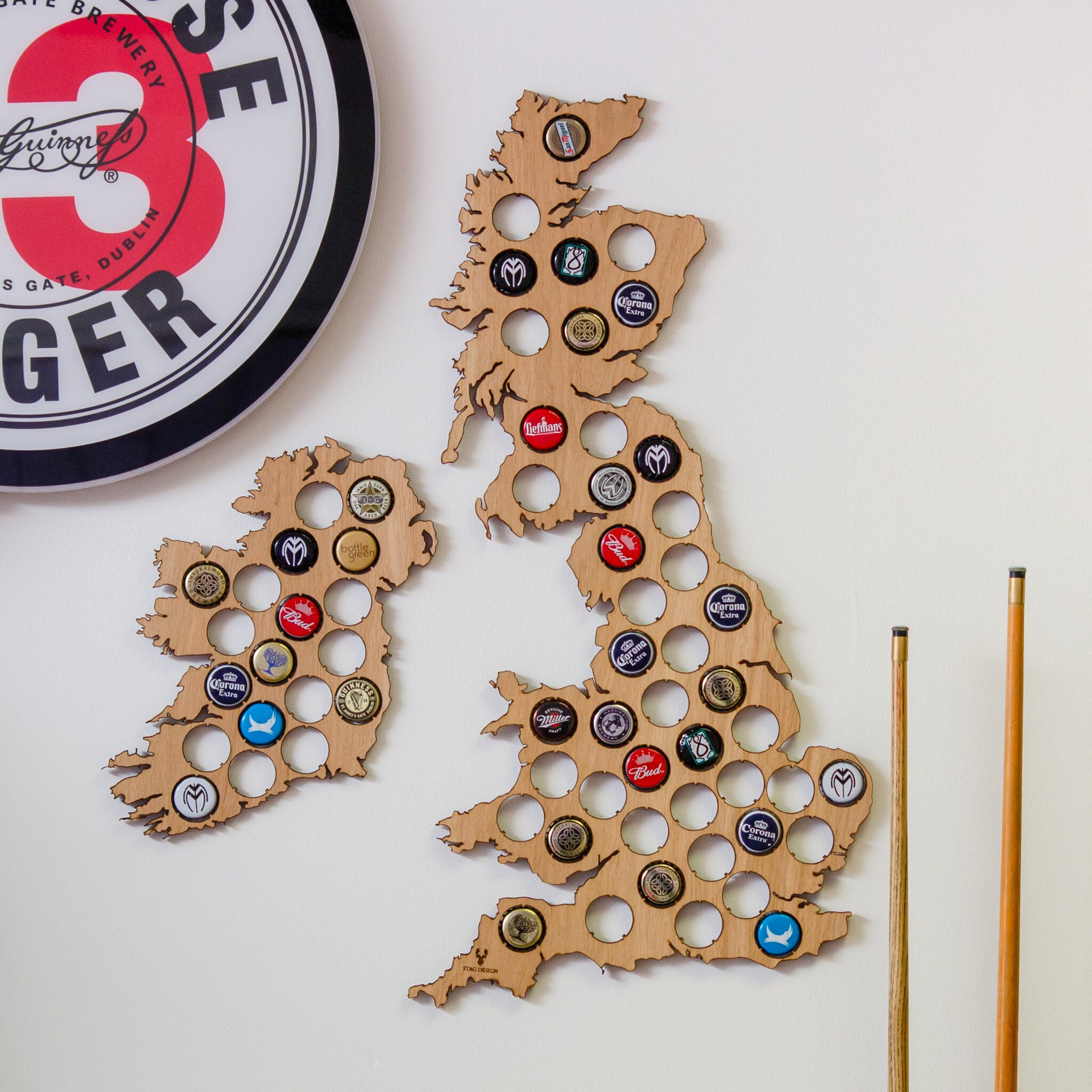 Beer Bottle Cap UK and Ireland Map Personalised Bottle Cap Etsy UK