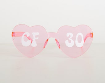 Birthday Sunglasses Personalised Pink Love Heart Sunglasses Hen Do Personalised Sunglasses Wedding Celebration Number Birthday Party Decor