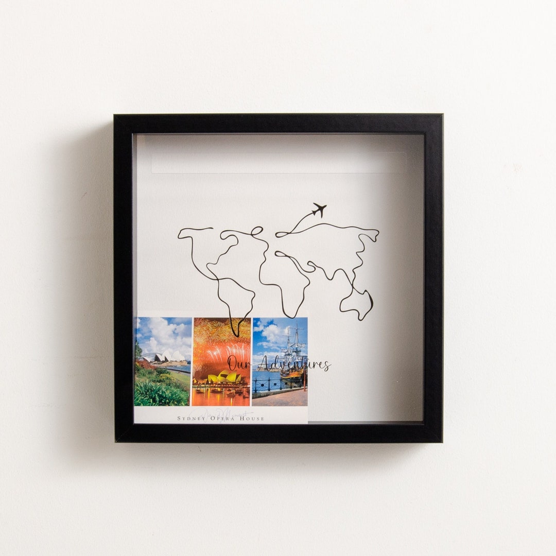 Personalised Adventures Memory Box | World Map & Travel Ticket Keepsake ...