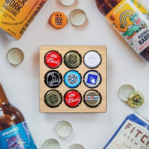 Posavasos con tapa de cerveza, idea de regalo de cumpleaños, posavasos con tapa de botella de cerveza, cervezas artesanales, regalos para él, para amantes de la cerveza, regalo para papá, regalo del día del padre, botella