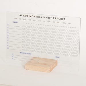 Monthly Habit Tracker Sign Monthly Planner Habit Journal Stand Desk Organiser Acrylic Weekly Daily Yearly Wipable Reusable Calendar 2025