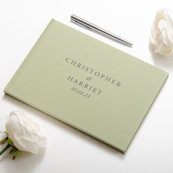 Linen Guest Book Etsy