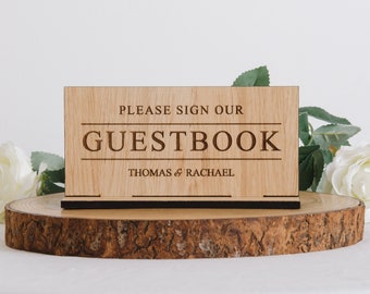 Personalized Wedding Guestbook Sign | Freestanding Wooden Decor