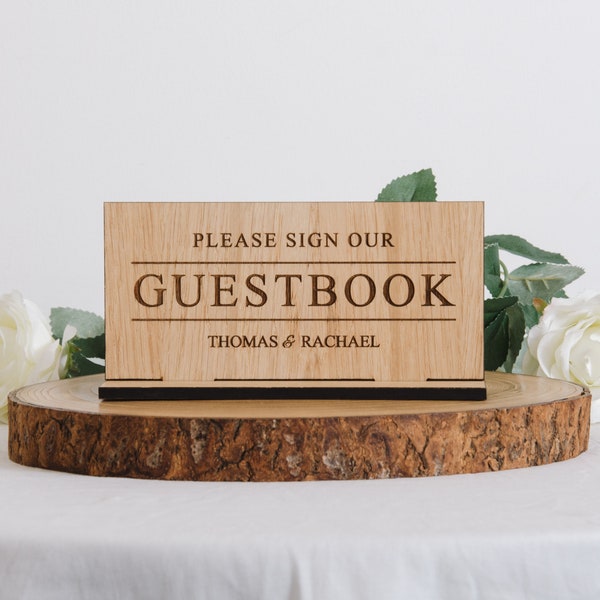 Please Sign Our Guestbook Sign Personalised Wedding Guest book Sign Wooden Wedding Guest Book Sign Freestanding Wooden Wedding Guest Sign