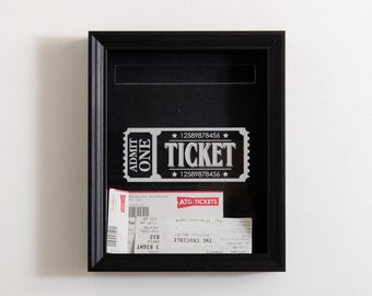 Ticket Memory box Frame For Tickets Personalised Admit One Travel Tickets Memories Ticket Holder Frame Collector Travel Collection Box