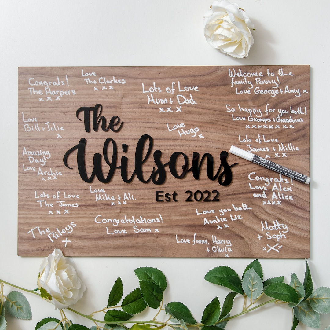 Wedding Guest Book Alternative Personalised Wooden Rectangle - Etsy