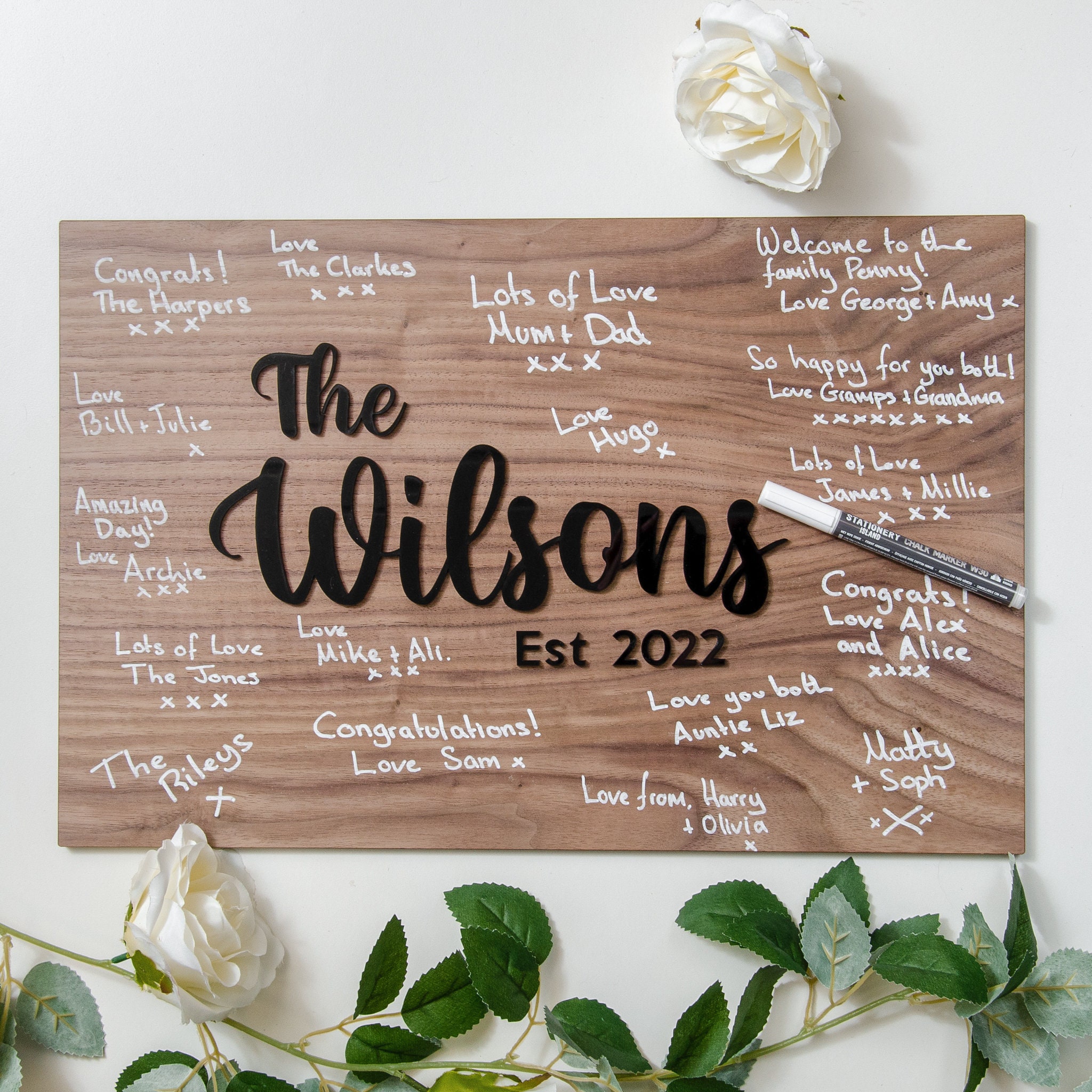 Engagement,Anniversary A5 8 x 6 Personalised Wedding Guest Book ,Boxed 