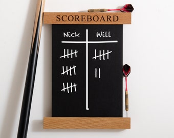 Personalised Chalkboard Wooden Scoreboard Games Room Chalkboard Floating Framed Notice Board Score Card Board Personalised Gift Chalk Board