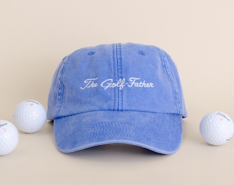 Der Golf Vater bestickte Kappe | Gewaschener Baumwolle verstellbarer Hut | Golfliebhaber