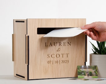 Personalised Wedding Post Box | Gift Card Holder | Wooden Rustic Alternative Guestbook