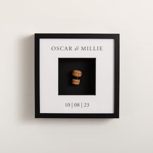 Eerste Toast Cork Saver Memory Box Frame Verlovingspaar Huwelijkscadeau Aanwezig Champagne Kurk Houder Frame Bruiloft Toast Kurk Herinneringen