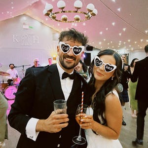 Wedding Sunglasses Personalised Love Heart Sunglasses White Wedding Personalised SunglassesWedding Video Wedding Date Initials Wedding Gift