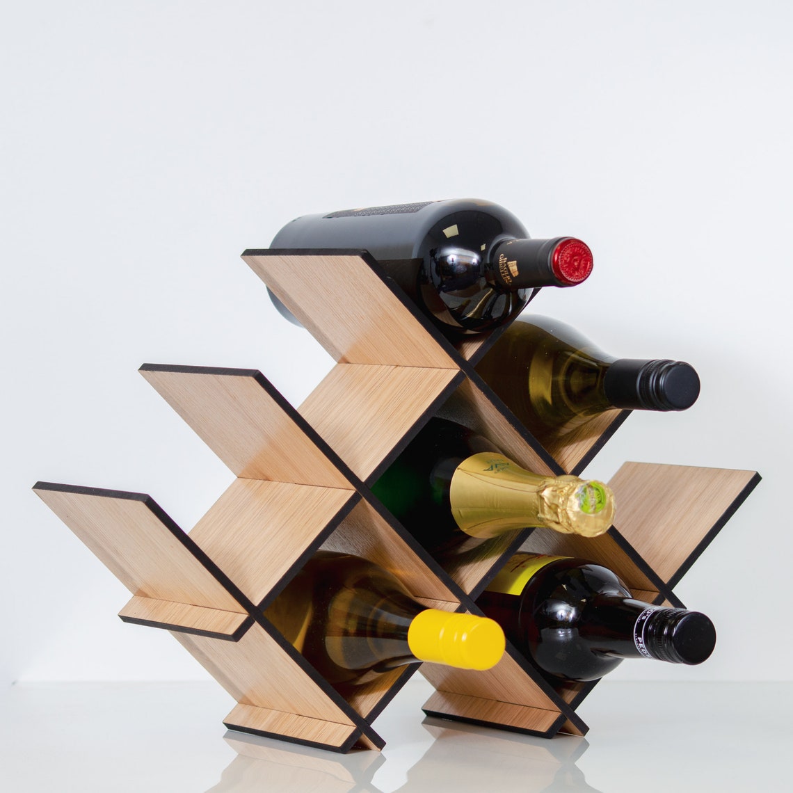 Wooden Wine Rack Handmade 8 Bottle Wine Prosecco Champagne Etsy UK