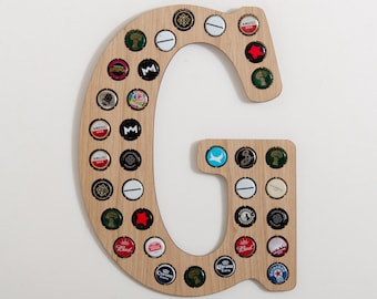 Beer Cap Initial Wall Hanging Gifts For Him Beer Cap Collector Letter Shape Beer Cap Collection Beer Gift Beer Cap Wall Decor Gifts For Him