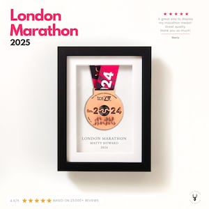 Medaille geheugenlijst | Gepersonaliseerde herinneringsdoos marathonmedaille | London Marathon fotolijstcollectie Ironman Running Race medaille cadeaulijst