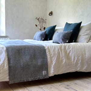 Harris Tweed Light Grey Marl - Luxury Bed Runner