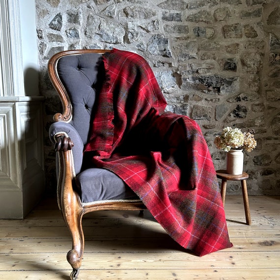 Harris Tweed Winterberry Tartan Luxury Large Pure Wool Throw Blanket 150x200cm 59x79 Etsy Canada