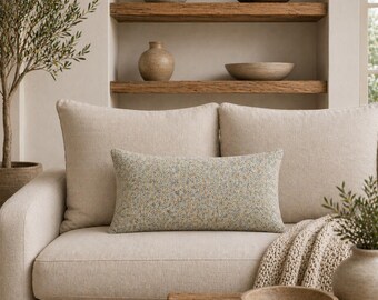 Harris Tweed Duck Egg - 50x30cm/20"x12” Lumbar Cushion Cover with Duck Feather Filled Insert Option
