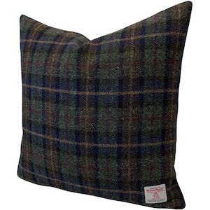 Harris Tweed Heather Glade Tartan 18" Cushion with Duck Feather Filled Insert*