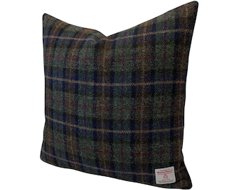 Harris Tweed Heather Glade Tartan 18" Cushion with Duck Feather Filled Insert*