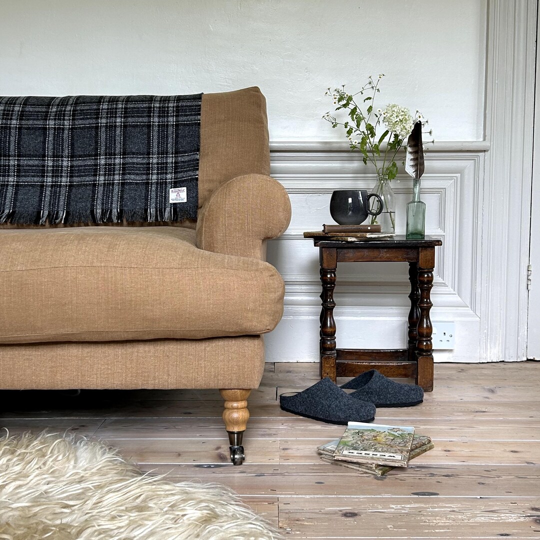 Coperte Di Lana Pura Harris Tweed Tartan Nero – Viaggio E Arredo, 75x100cm - Foto 2