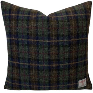 Harris Tweed Heather Glade Tartan 18 Cushion with Duck Feather Filled Insert zdjęcie 2