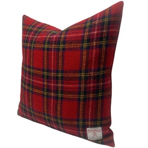 Harris Tweed Royal Stewart Tartan 18" Cushion with Duck Feather Filled Insert*