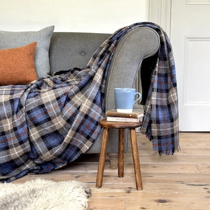 Harris Tweed MacKenzie Tartan - Luxury Large Pure Wool Throw Blanket - 150x200cm/59x79&quot;