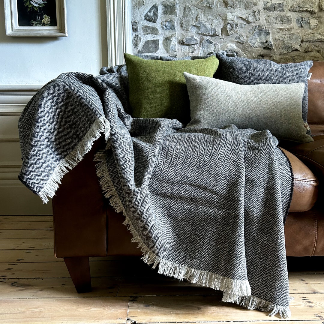 Grey tweed throw hotsell