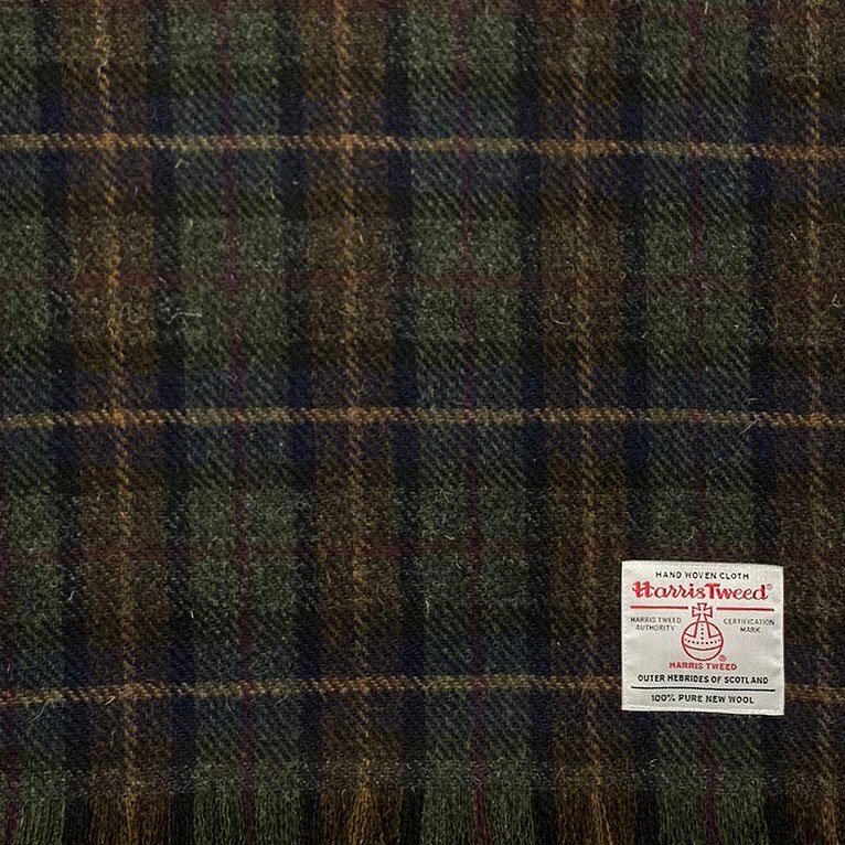 Harris Tweed Luxury Heather Glade Tartan Extra Large Throw Blanket