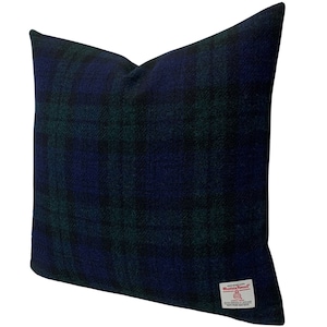 Harris Tweed Black Watch Tartan 18" Cushion with Duck Feather Filled Insert*