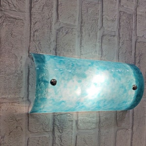 Art Glass Wall Sconce in turquoise. Lighting sconce. Living room lights. Wall lamp.
