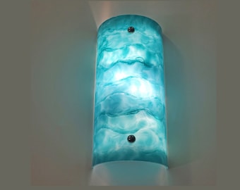 Art Glass Wall Sconce in color Maldives Waves.