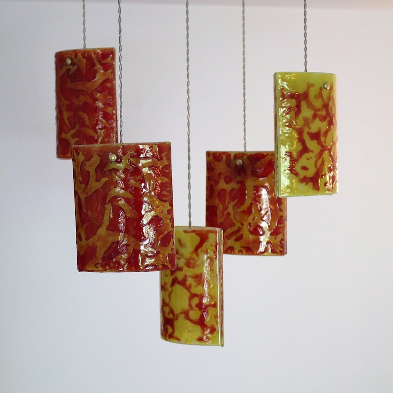 Fused Glass Pendant Lights. Chandelier Lighting Hanging. Etsy