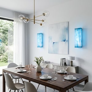 Art glass wall light sconce. Series: RECTANGULAR-SCONCE.