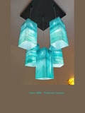 Lighting fixture with multiple art glass pendants. FOLDED SQUARES design. product logo