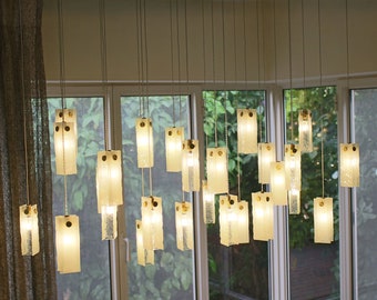 Fused Glass Pendant Light. MINI-RIPPLES design