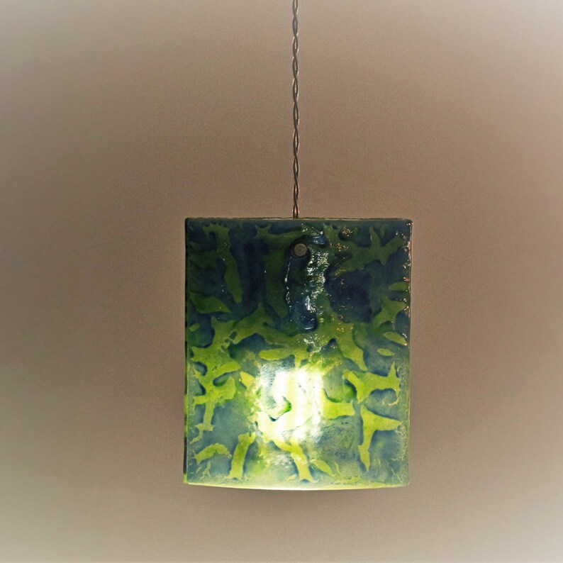 Small Fused Glass Pendant Light. Chandelier Lighting Hanging. Etsy