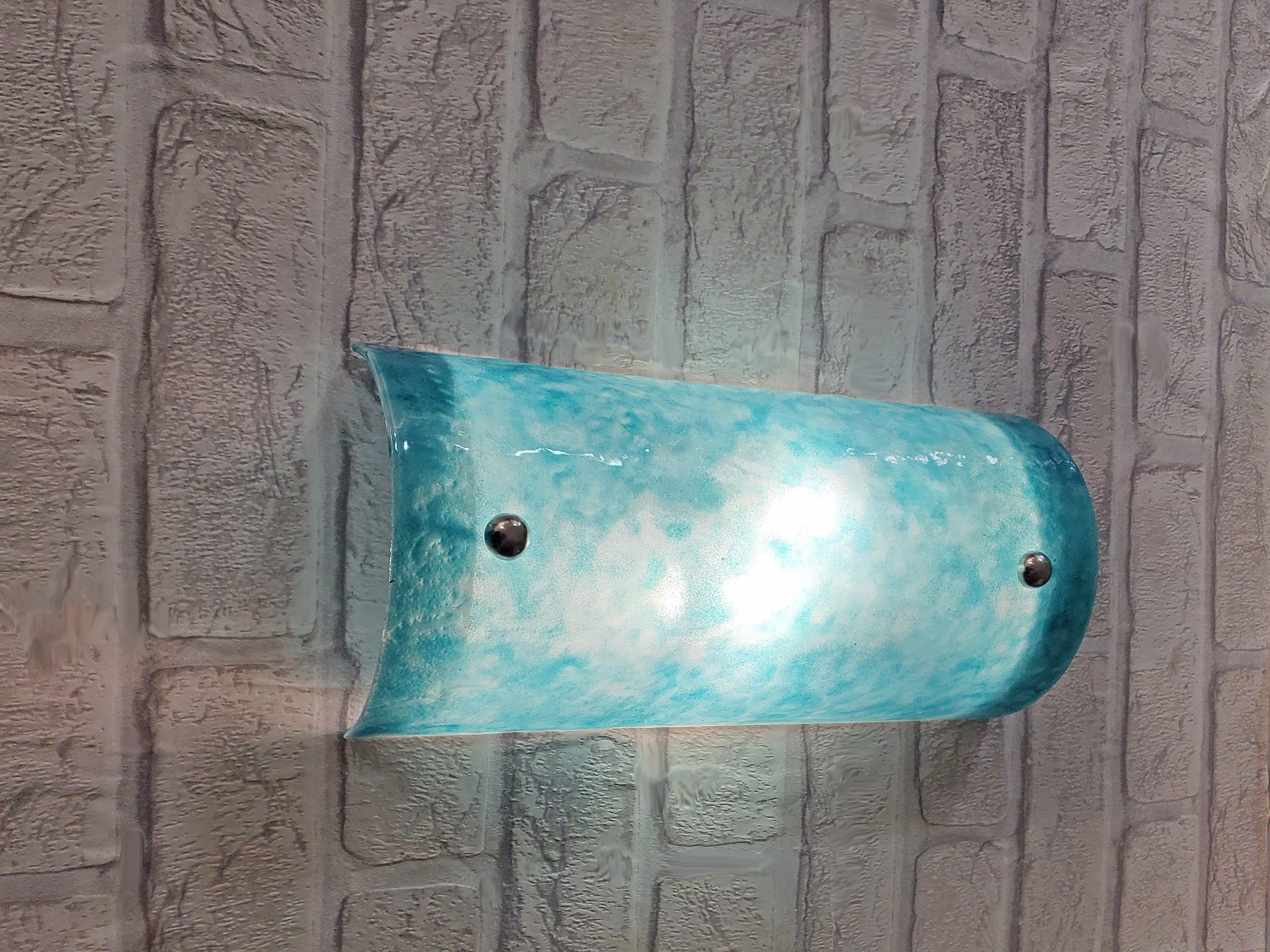 Art Glass Wall Sconce in Turquoise. Lighting Sconce. Living Room