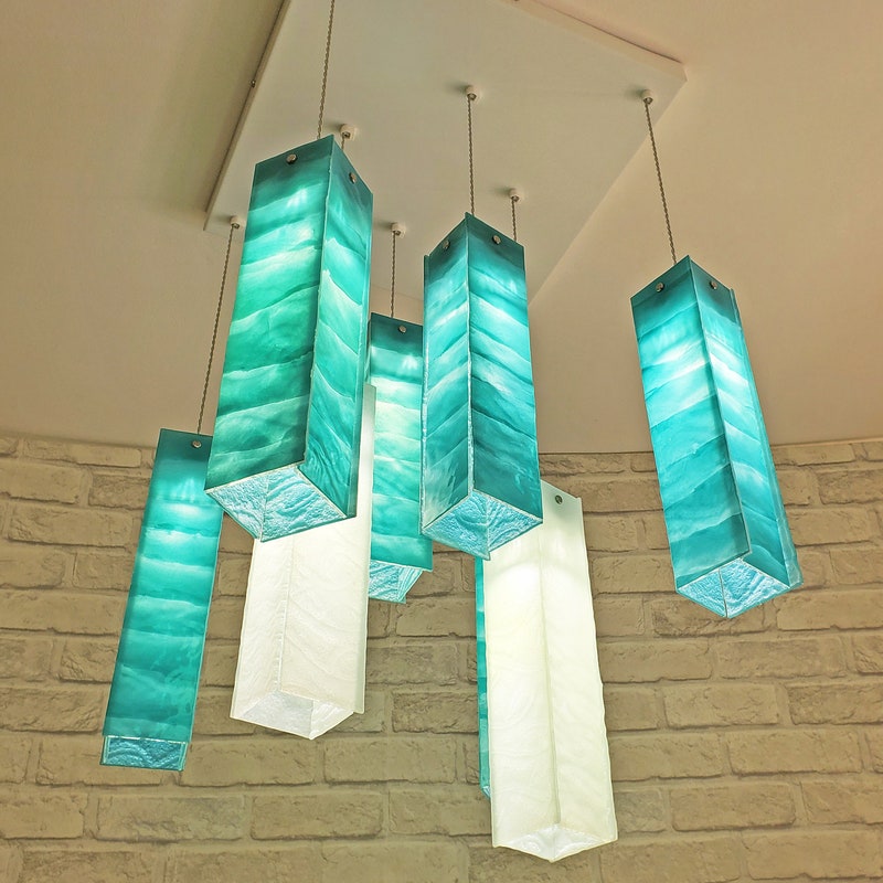 Fused glass pendant lights in Maldives 