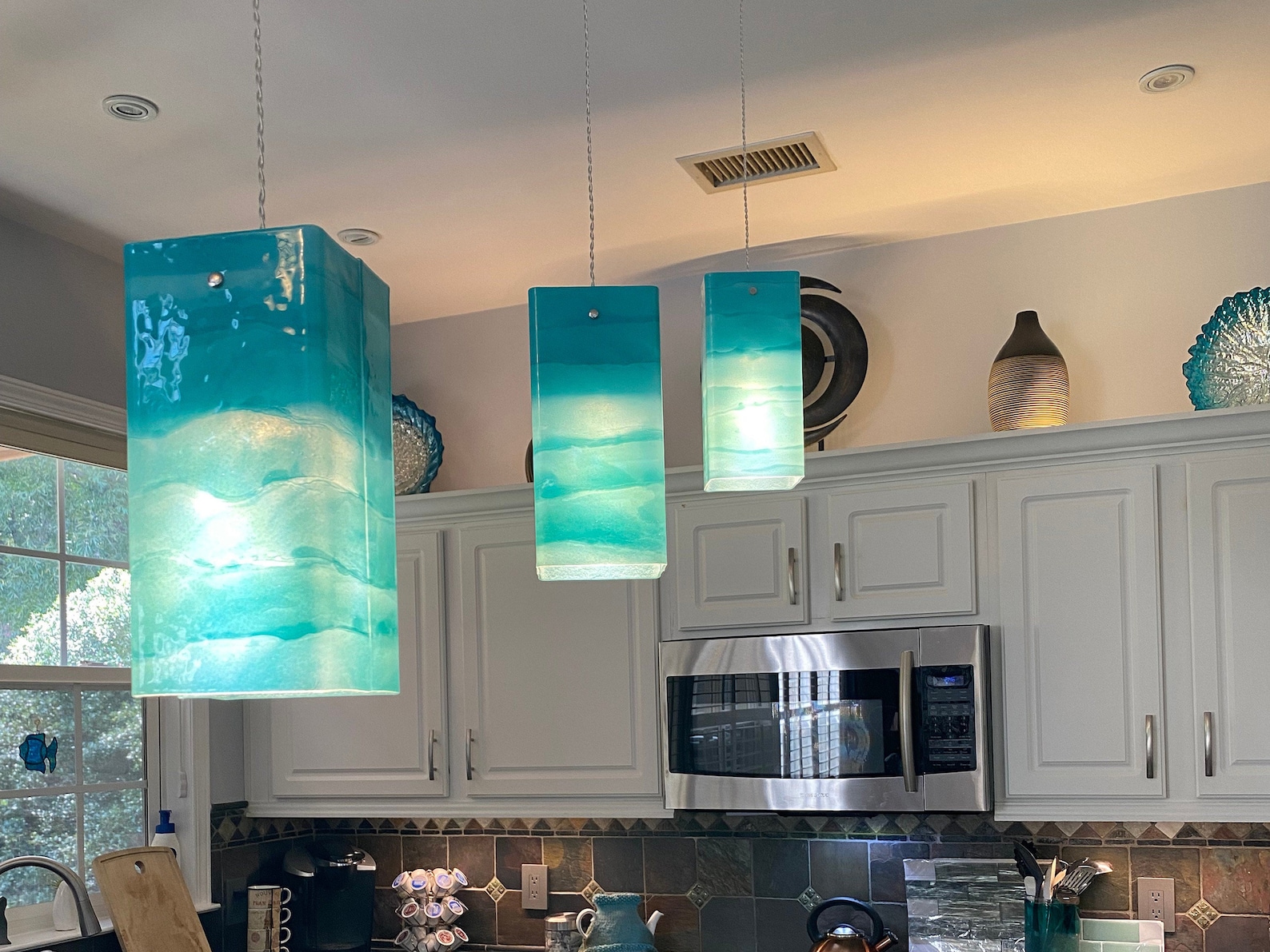 Kitchen Island Lights. Pendant Lighting, Dining Room Lighting, FOLDED SQUARES Design. - Etsy
